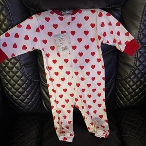 Kissy Kissy White and Red Heart Kids One Piece